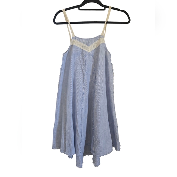 White Crow Dresses & Skirts - White Crow Washed Mini Dress Blue and White Striped Dress Sz. XS